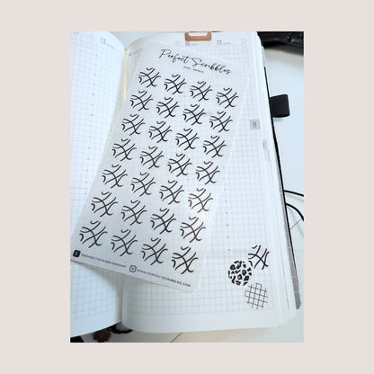 Large Circle Shaped Journaling Sticker in Lines Pattern