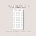 Large Circle Shaped Journaling Sticker in Grid Pattern