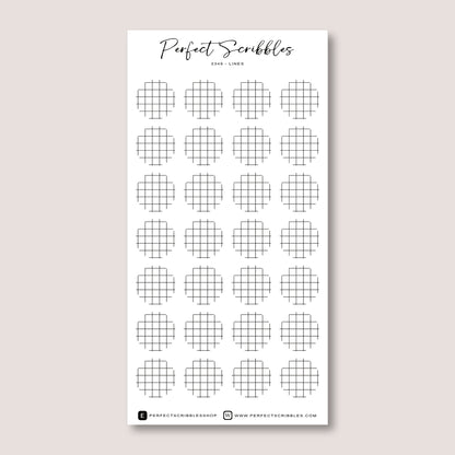 Large Circle Shaped Journaling Sticker in Grid Pattern