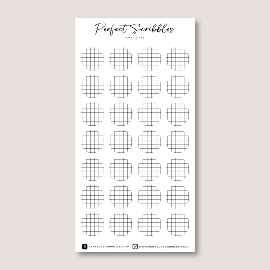 Large Circle Shaped Journaling Sticker in Grid Pattern