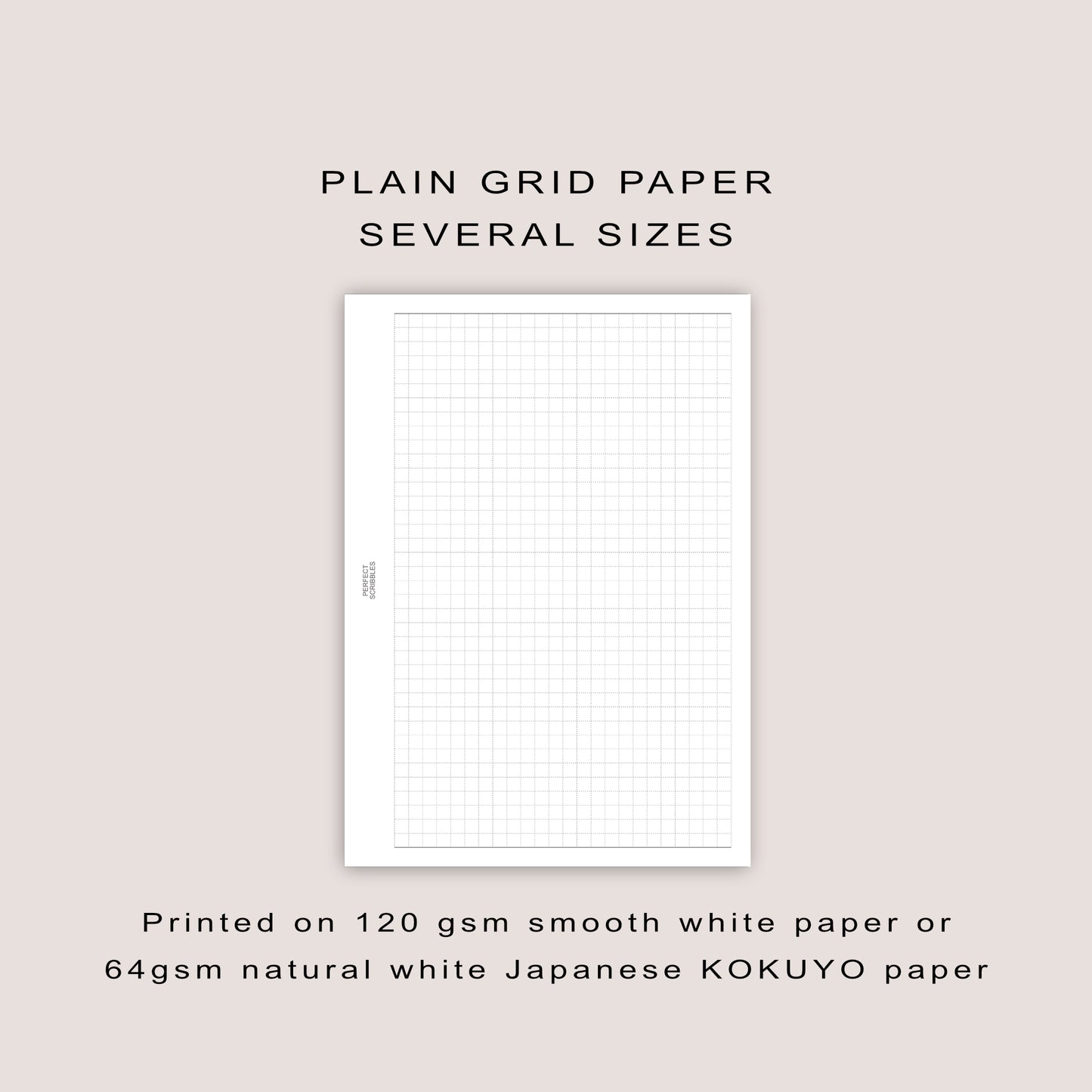 Grid Paper Inserts: Minimalist Planner Refills  (30 Pages) - Several Sizes (PRINTED)