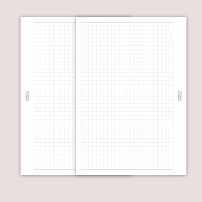 Grid Paper Inserts: Minimalist Planner Refills  (30 Pages) - Several Sizes (PRINTED)
