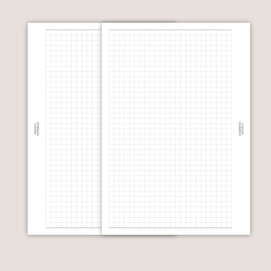 Grid Paper Inserts: Minimalist Planner Refills  (30 Pages) - Several Sizes (PRINTED)