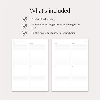 2027 Weekly Agenda Planner Inserts | Minimal Lined | Dated Ring Planner Refill