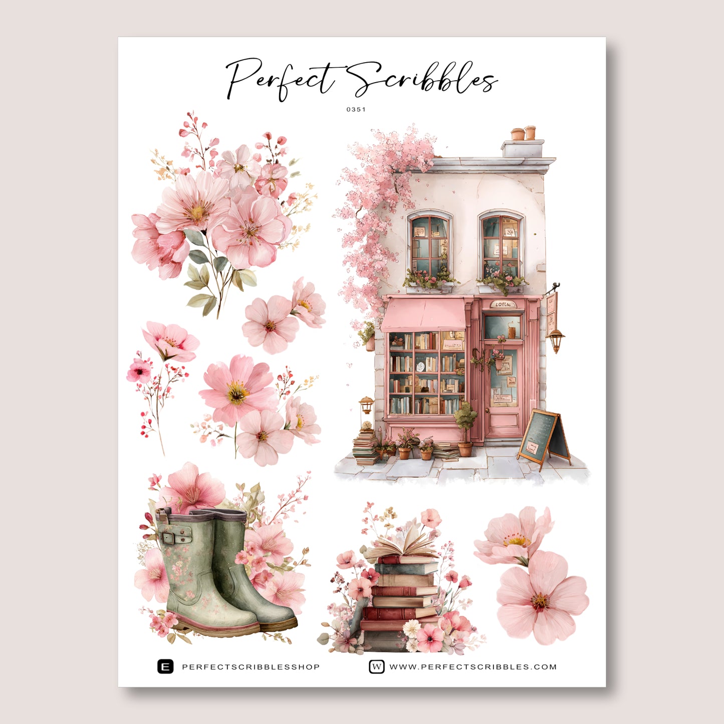 BOOKISH FLORALS Planner Sticker Deco Collection