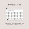 KINDLE tiny icon planner stickers | Minimal | Credit card size sheet