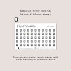 KINDLE tiny icon planner stickers | Minimal | Credit card size sheet