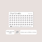 BILLS Tiny Icon Planner Stickers | Minimal | Credit card size sheet