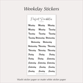 WEEKDAY Stickers – Black Script Planner Day Labels