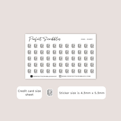 DIARY Tiny Icon Planner Stickers | Minimal | Credit card size sheet
