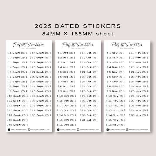 Stamp like 2025 Dated | Transparent Matte Planner Stickers