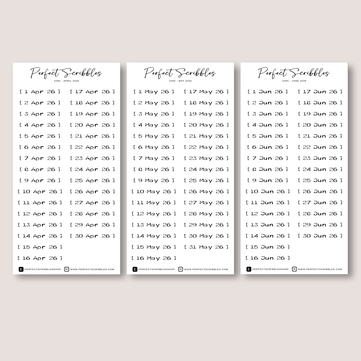 Stamp like 2026 Dated | Transparent Matte Planner Stickers