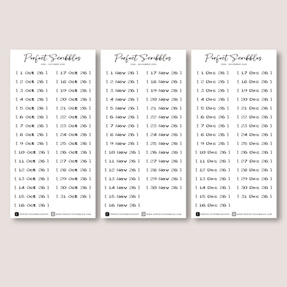 Stamp like 2026 Dated | Transparent Matte Planner Stickers