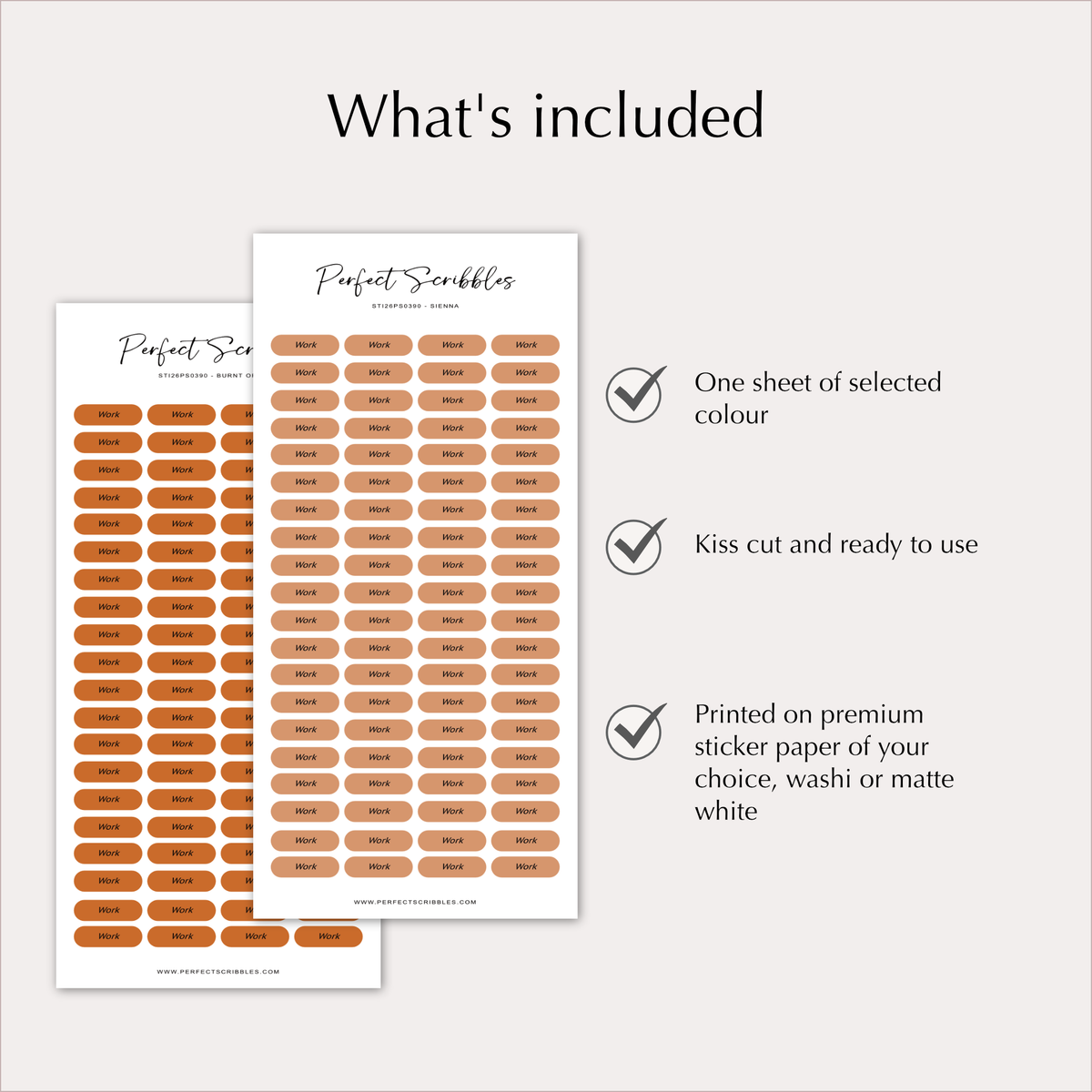 WORK Planner Stickers – Minimal Capsule Labels