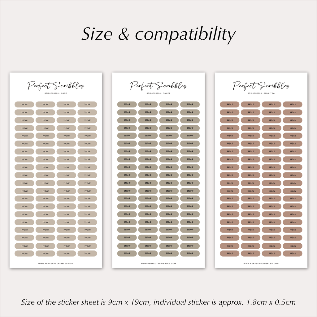 WORK Planner Stickers – Minimal Capsule Labels