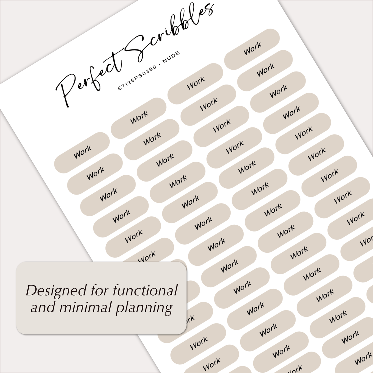 WORK Planner Stickers – Minimal Capsule Labels