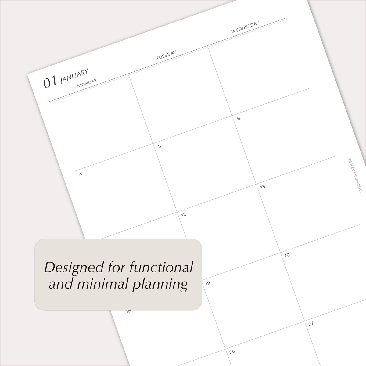 2027 Monthly Agenda Planner Inserts | Stacked Weekend | Dated Ring Planner Refill