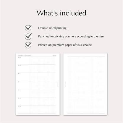 2027 Weekly Agenda Planner Inserts | Horizontal | Dated Ring Planner Refill