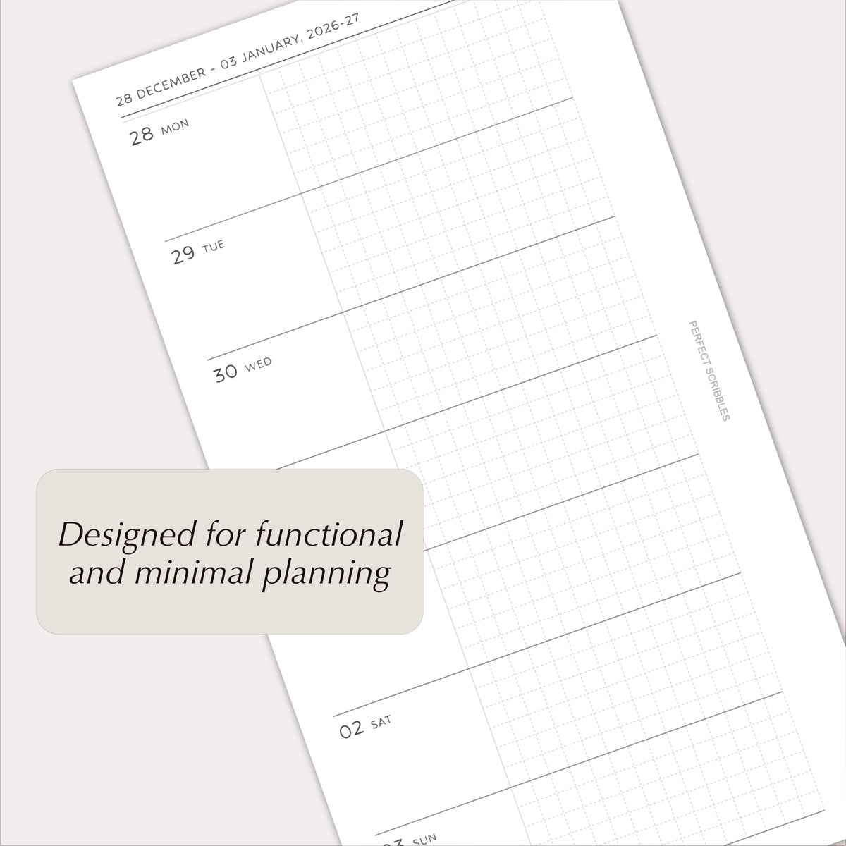 2027 Weekly Agenda Planner Inserts | Horizontal | Dated Ring Planner Refill