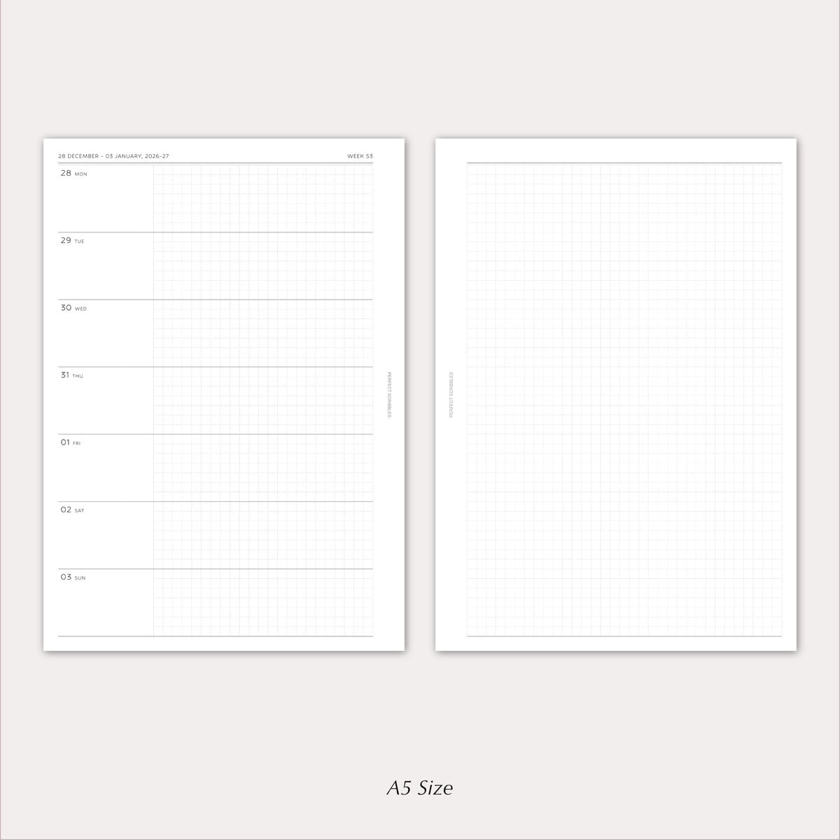 2027 Weekly Agenda Planner Inserts | Horizontal | Dated Ring Planner Refill