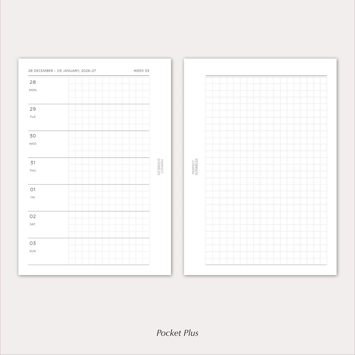 2027 Weekly Agenda Planner Inserts | Horizontal | Dated Ring Planner Refill