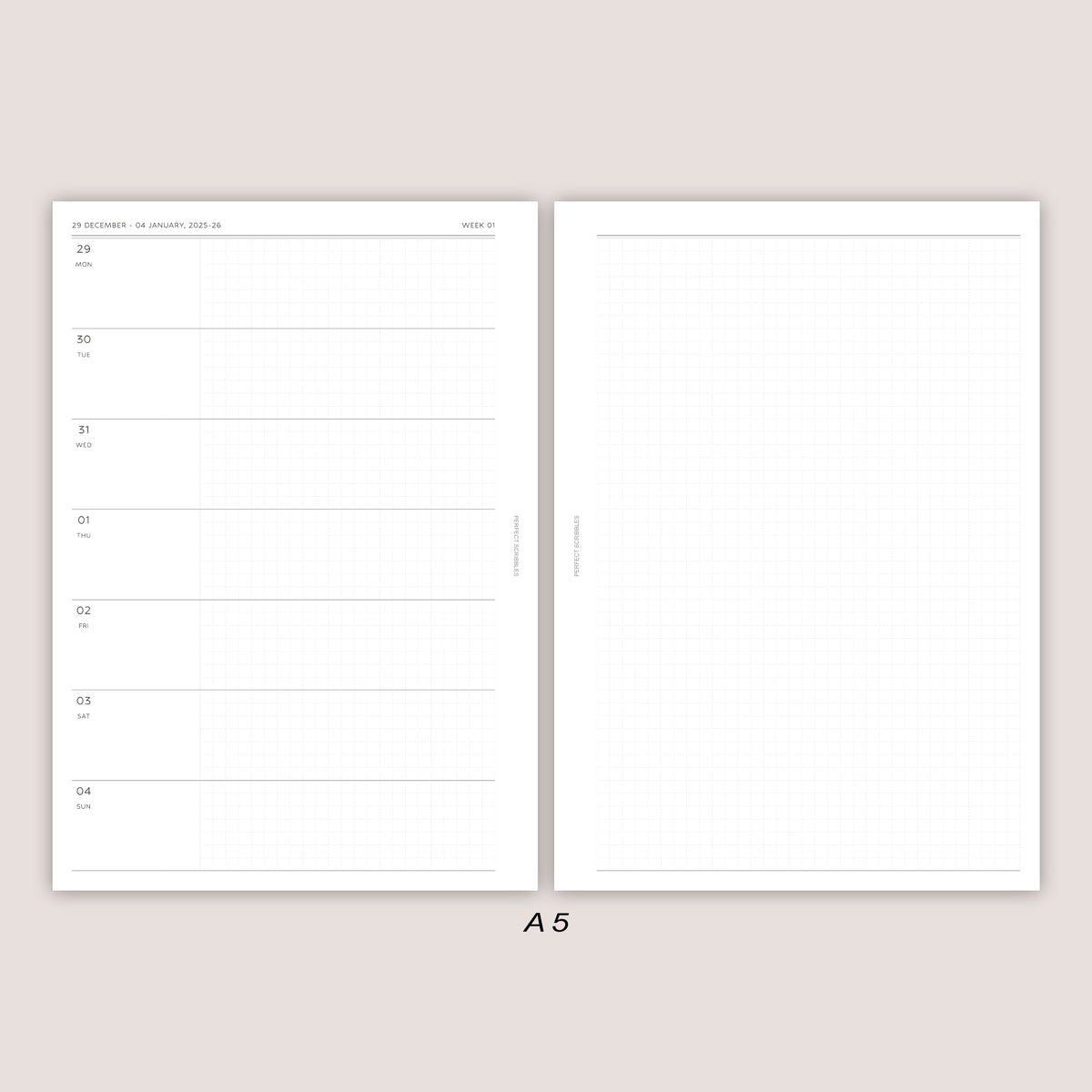2026 DATED Horizontal Weekly Planner Inserts | PRINTED