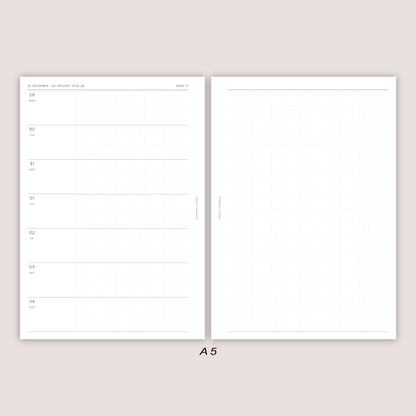 2026 DATED Horizontal Weekly Planner Inserts | PRINTED