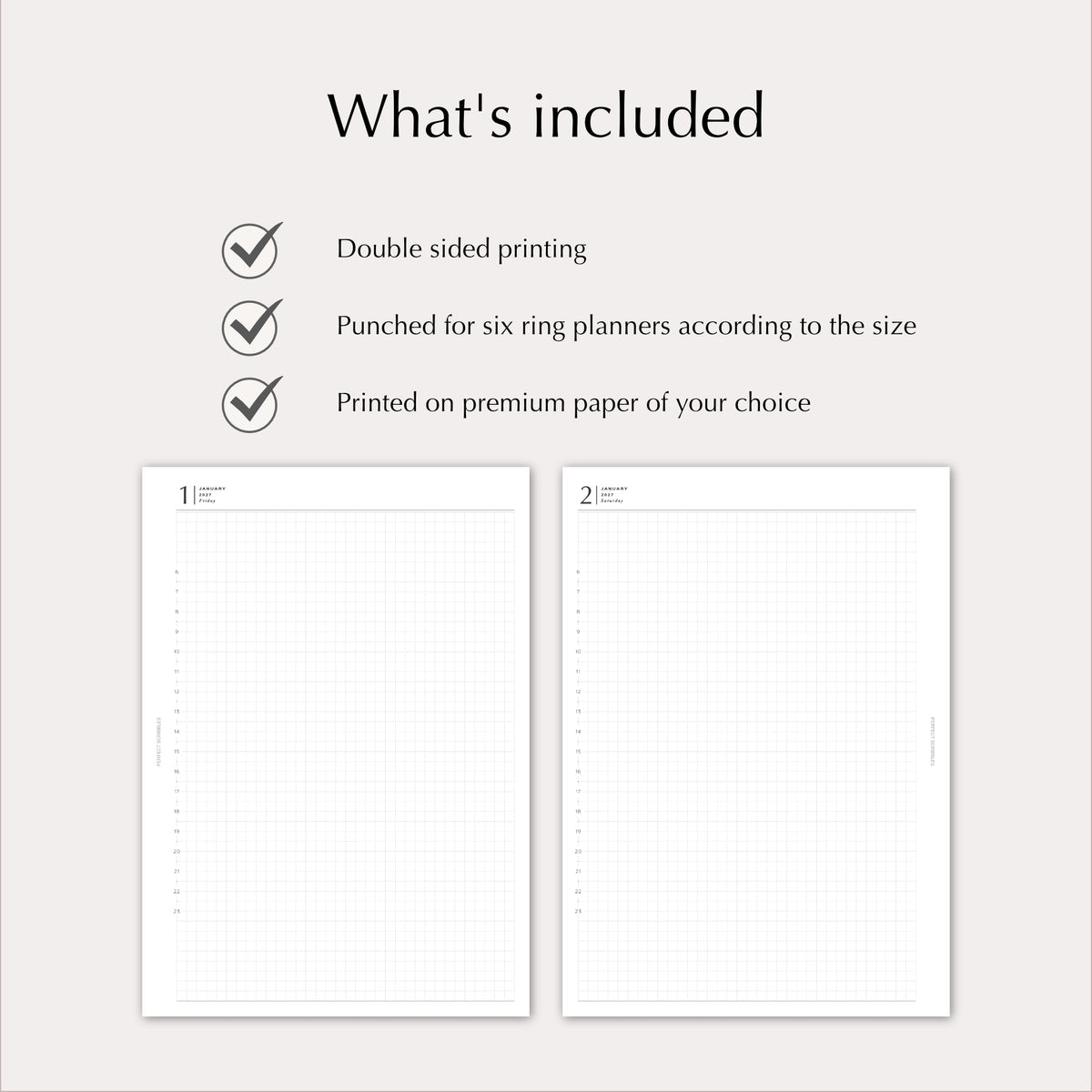 2027 Daily Agenda Planner Inserts | With Timeline | Dated Ring Planner Refill