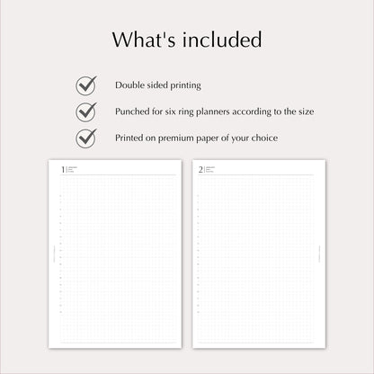 2027 Daily Agenda Planner Inserts | With Timeline | Dated Ring Planner Refill