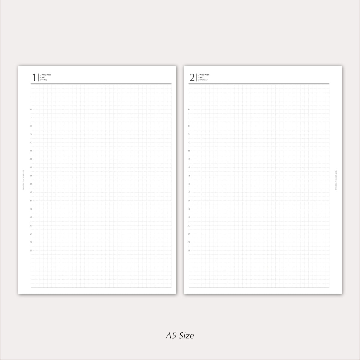 2027 Daily Agenda Planner Inserts | With Timeline | Dated Ring Planner Refill