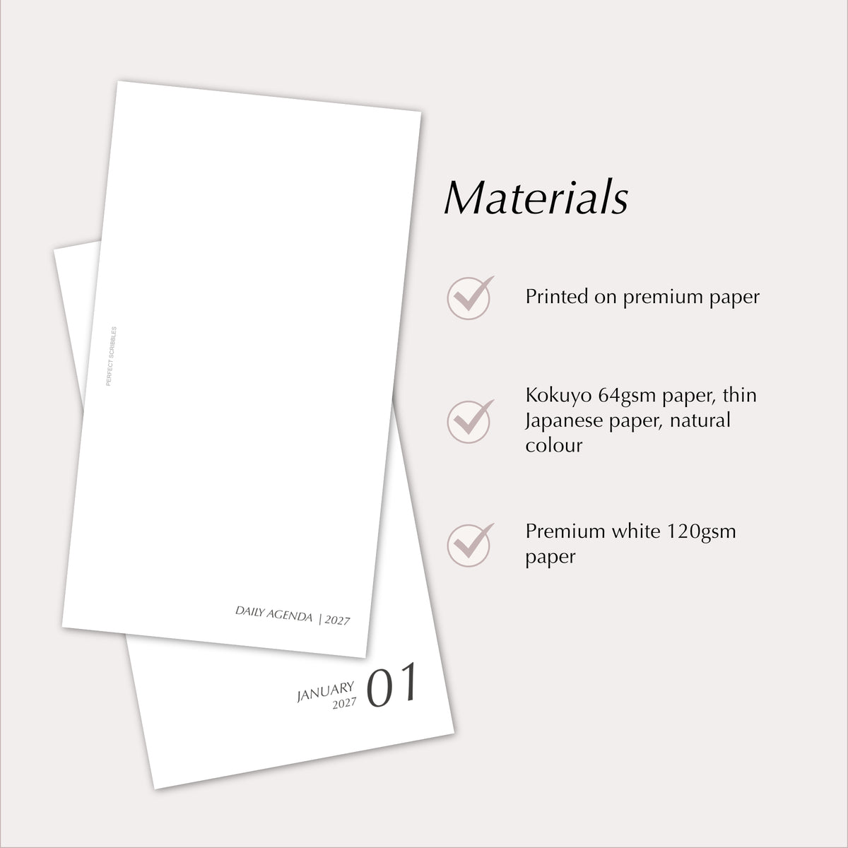 2027 Daily Agenda Planner Inserts | With Timeline | Dated Ring Planner Refill