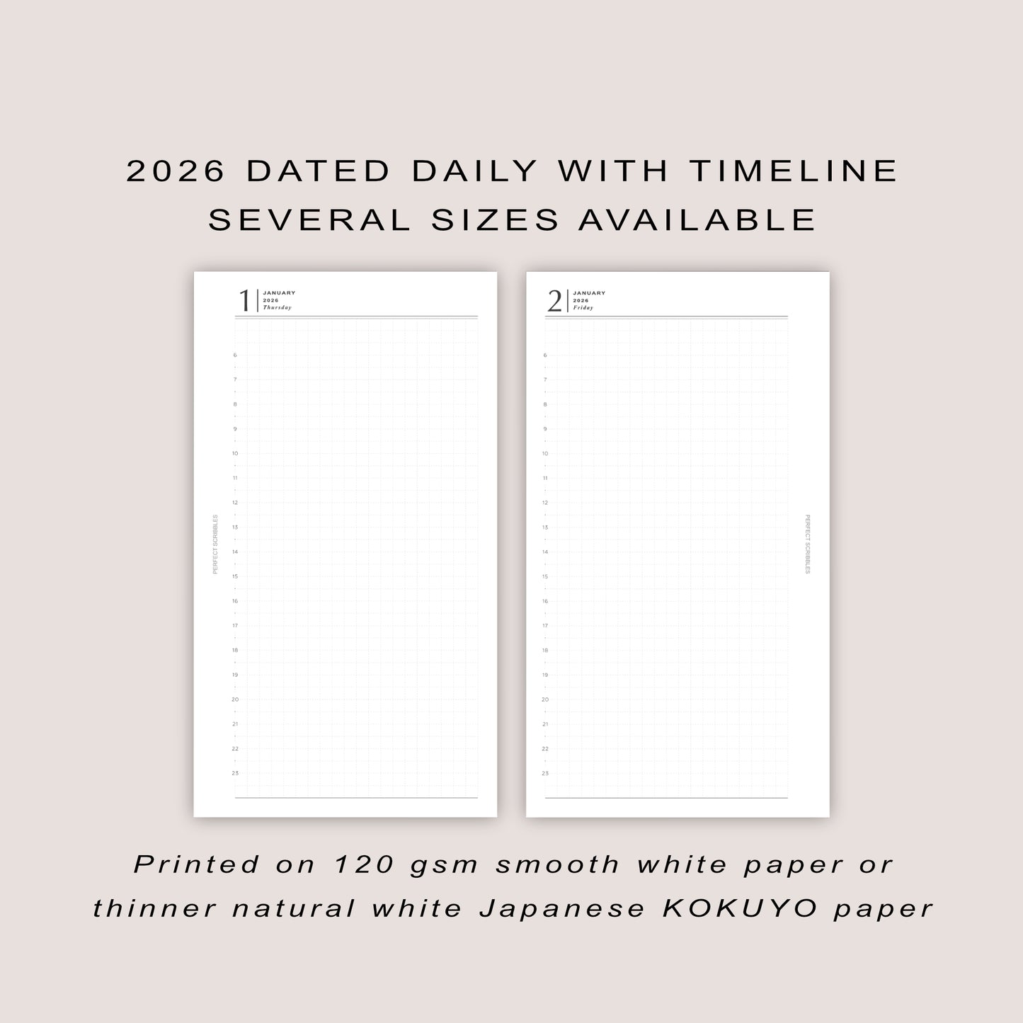 2026 DATED Daily Planner Inserts | PRINTED