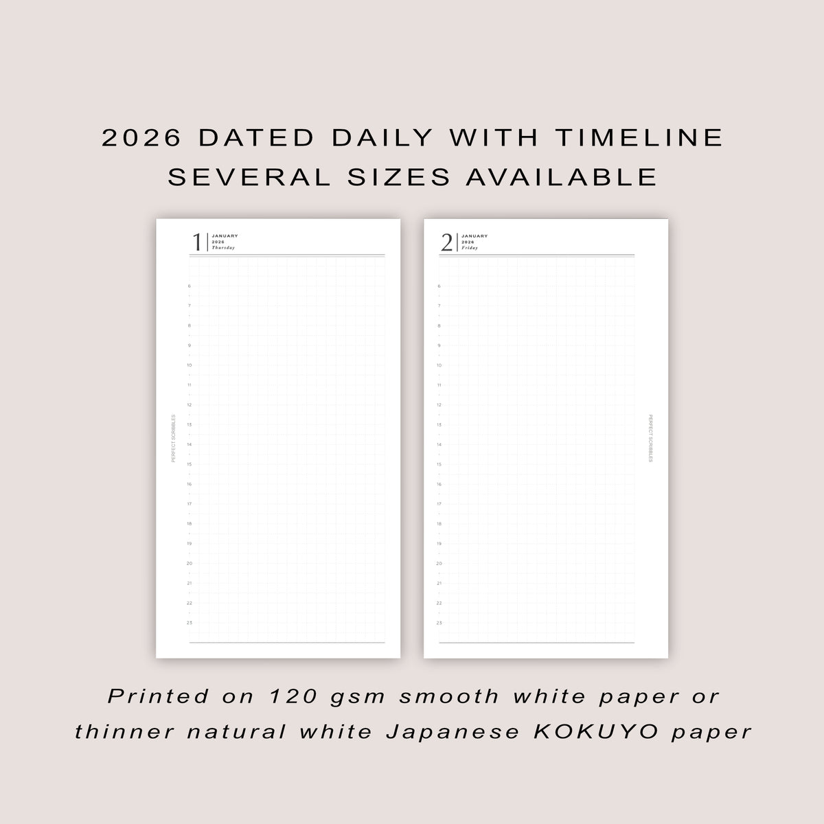 2026 DATED Daily Planner Inserts | PRINTED