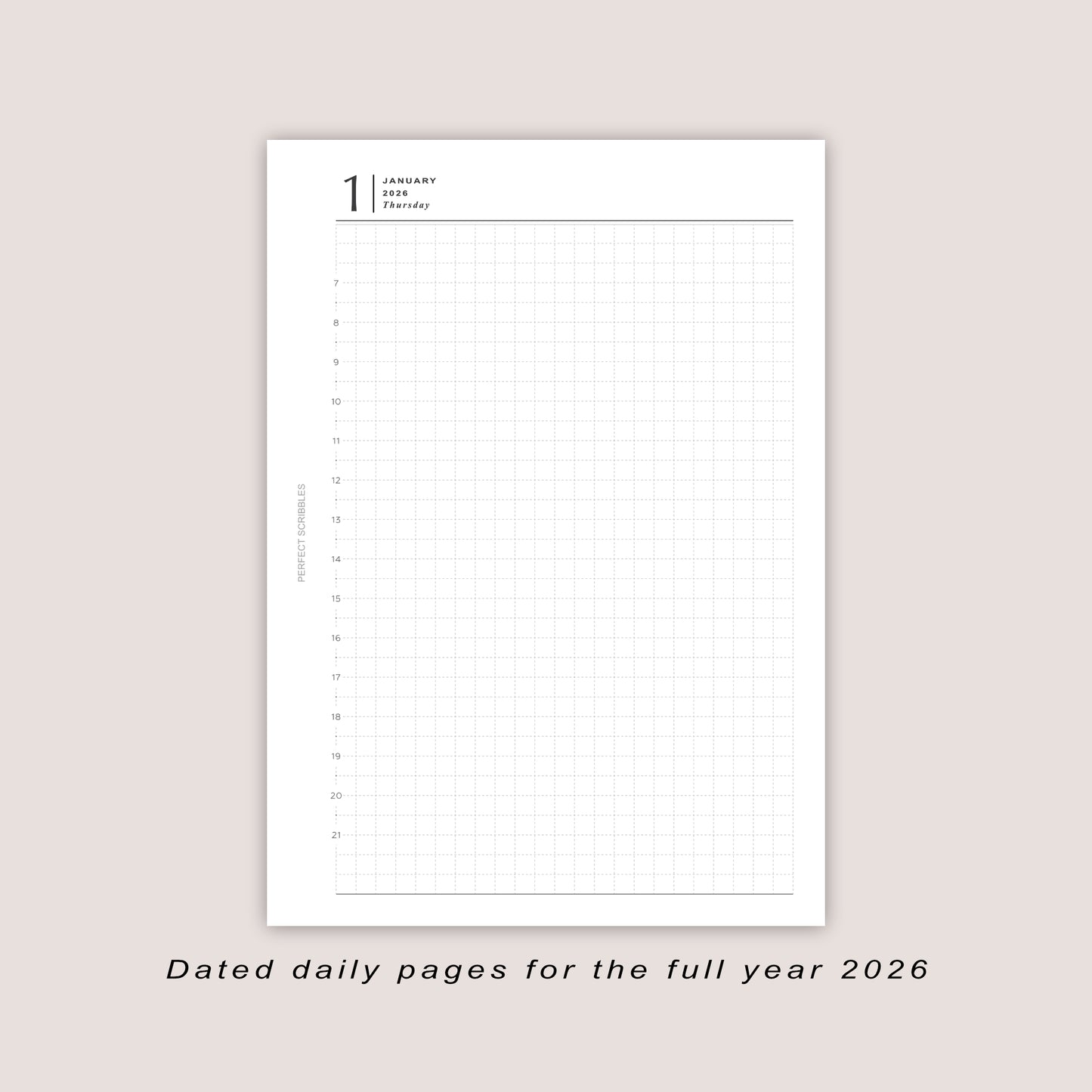 DIGITAL PDF | A6 Daily Dated Agenda | Full Year 2026 | Instant Downloadable PDF