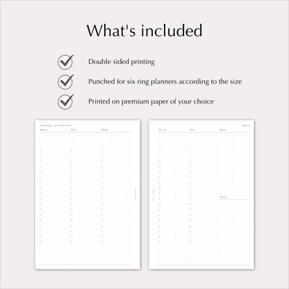 2027 Weekly Agenda Planner Inserts | Vertical with Stacked Weekend | Dated Ring Planner Refill