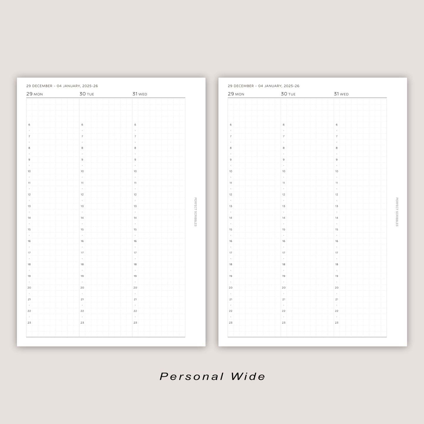 2026 DATED Vertical Weekly Planner Inserts with Stacked Weekend | PRINTED