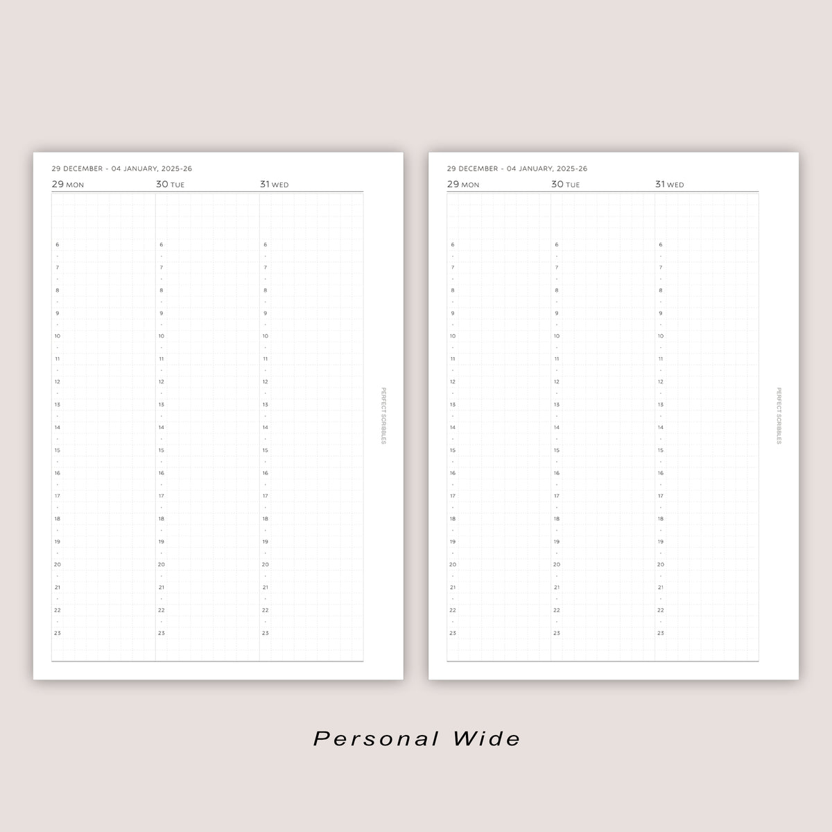 2026 DATED Vertical Weekly Planner Inserts with Stacked Weekend | PRINTED