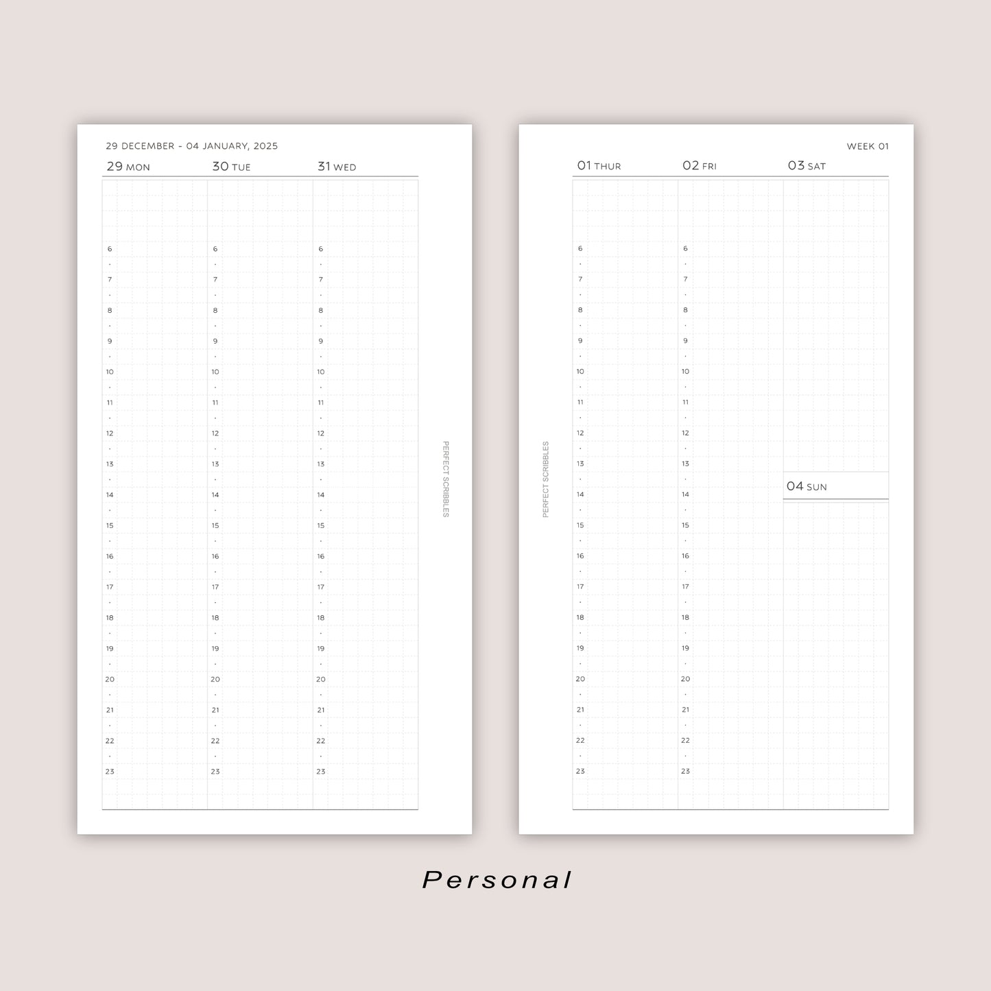 2026 DATED Vertical Weekly Planner Inserts with Stacked Weekend | PRINTED