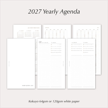 2027 Yearly Agenda Planner Inserts | Dated Ring Planner Refill