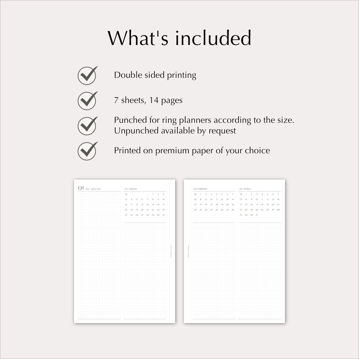 2027 Yearly Agenda Planner Inserts | Dated Ring Planner Refill