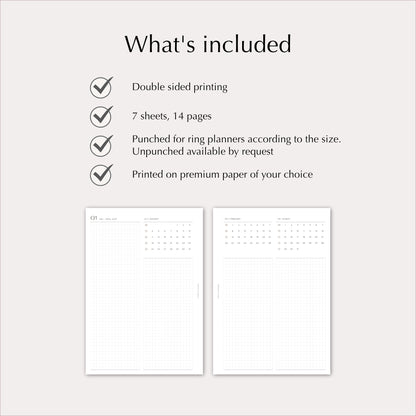 2027 Yearly Agenda Planner Inserts | Dated Ring Planner Refill