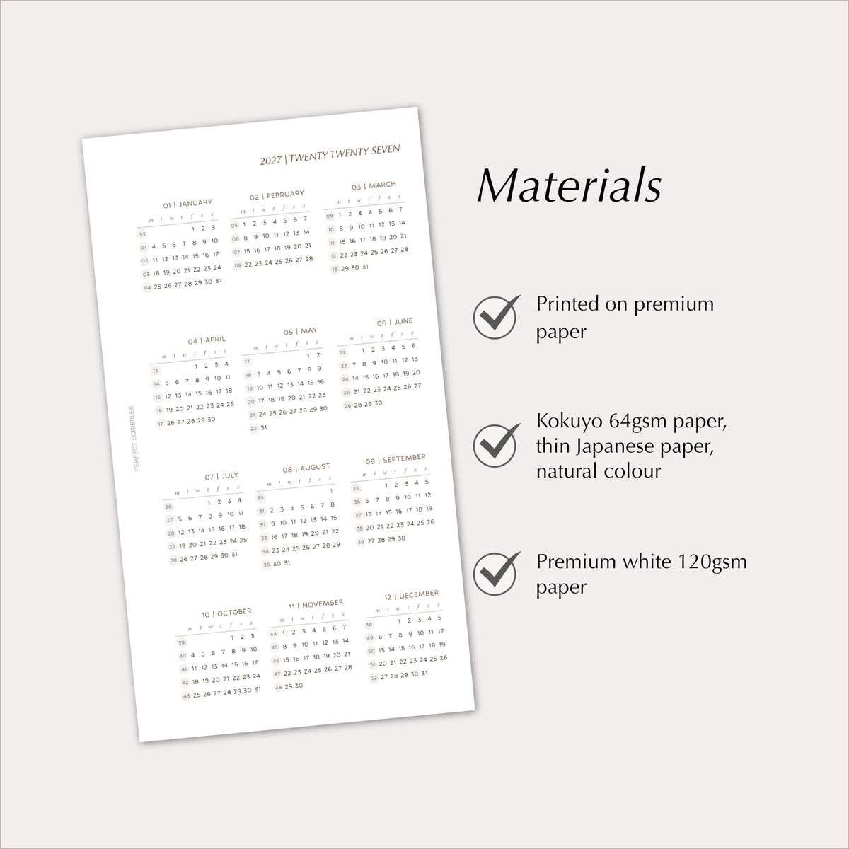 2027 Yearly Agenda Planner Inserts | Dated Ring Planner Refill