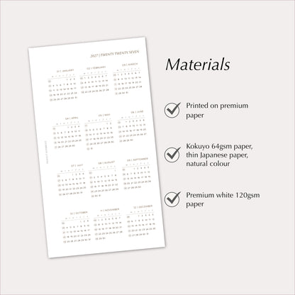 2027 Yearly Agenda Planner Inserts | Dated Ring Planner Refill