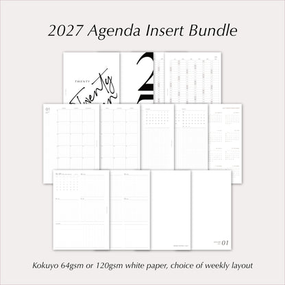 2027 Planner Insert Bundle | Yearly, Monthly & Weekly Ring Planner Refills