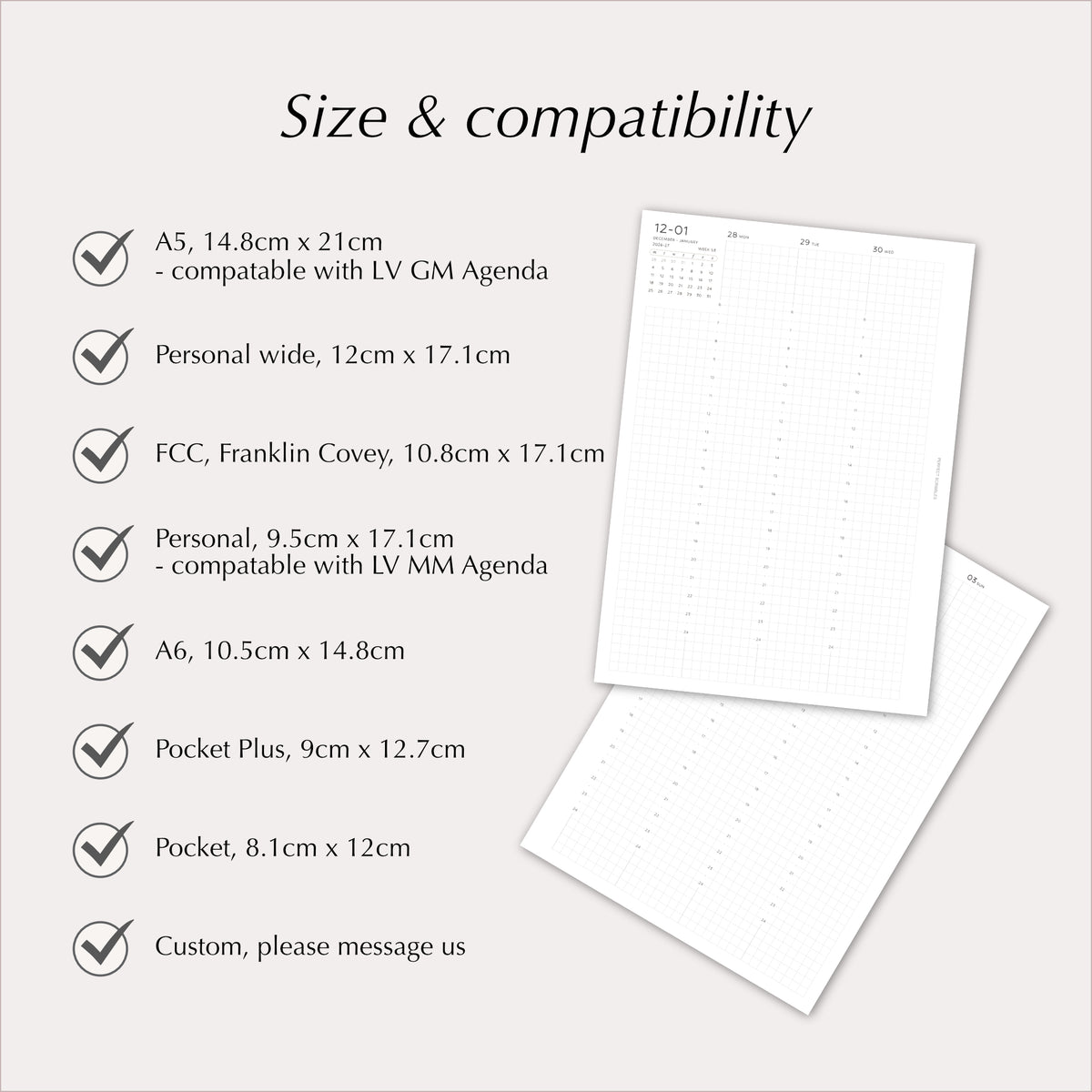 2027 Planner Insert Bundle | Yearly, Monthly & Weekly Ring Planner Refills