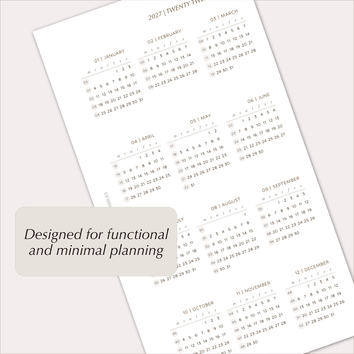2027 Planner Insert Bundle | Yearly, Monthly & Weekly Ring Planner Refills