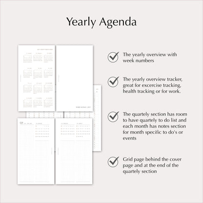 2027 Planner Insert Bundle | Yearly, Monthly & Weekly Ring Planner Refills