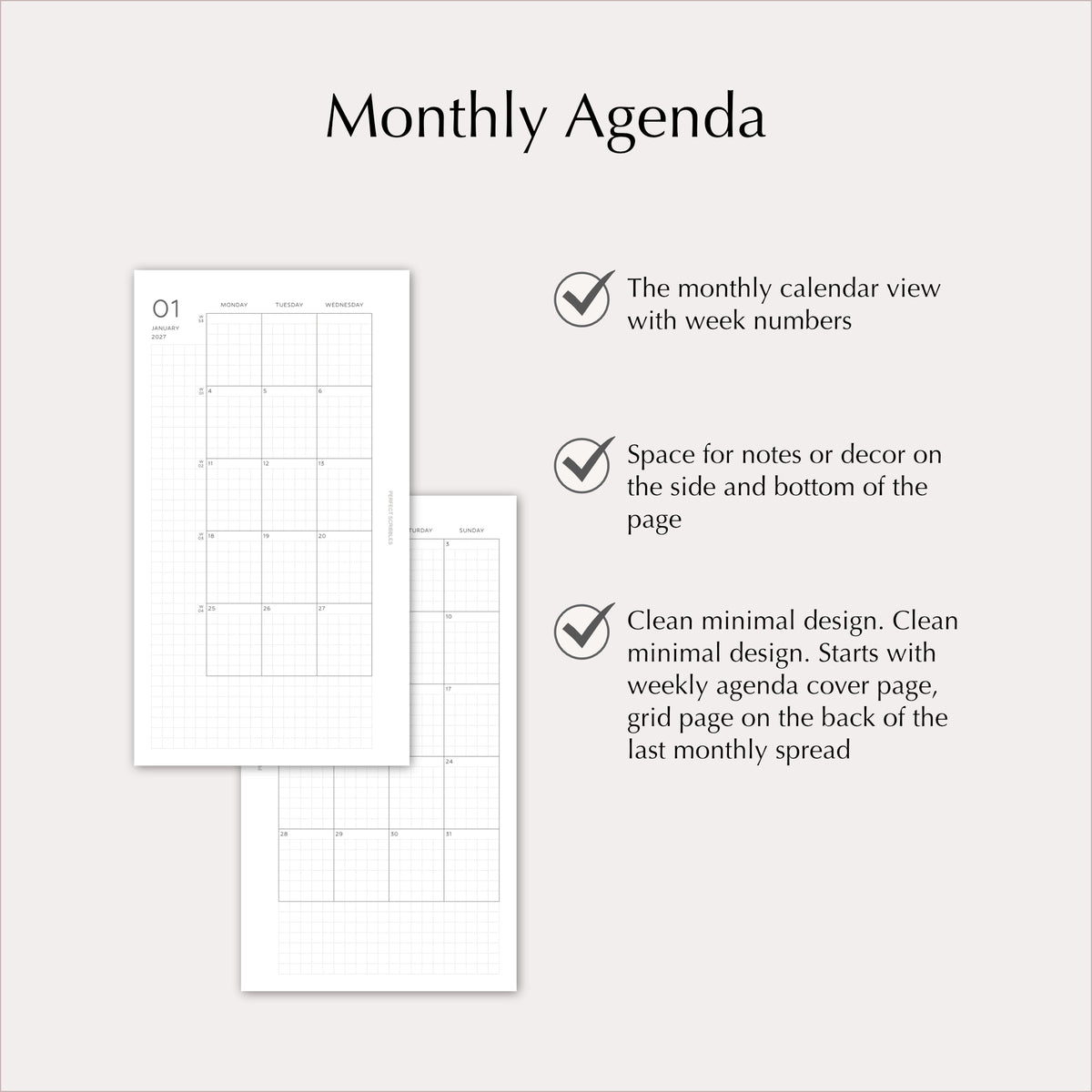2027 Planner Insert Bundle | Yearly, Monthly & Weekly Ring Planner Refills