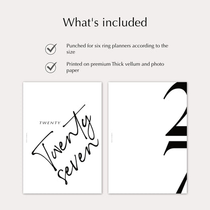 2027 Planner Dashboard Pair | Vellum & Photo Paper Ring Planner Inserts