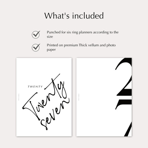 2027 Planner Dashboard Pair | Vellum & Photo Paper Ring Planner Inserts